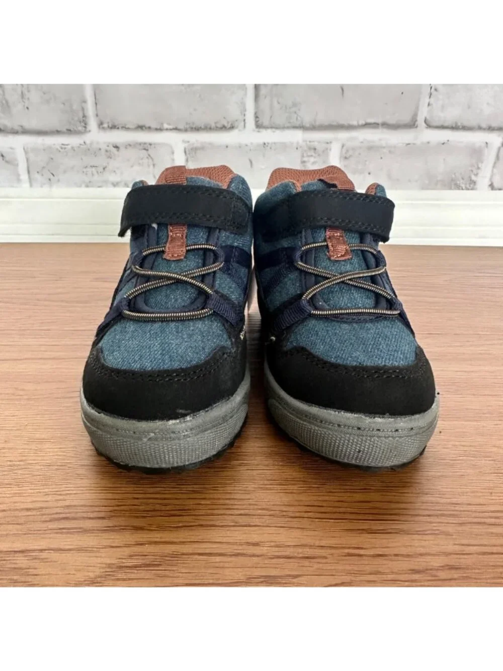 ❤️OshKosh Boys Shoes Slip-on Hi School Boots Sneaker Sz 7 easy-on Hook-loop Blue